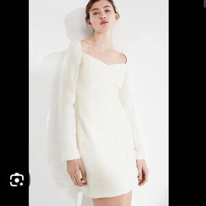 NWT H&M Bouclé Dress With Sweetheart Neckline Size M